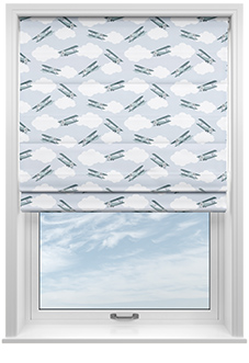 Flying Ace, Green - Twist&Fit Roman Blind